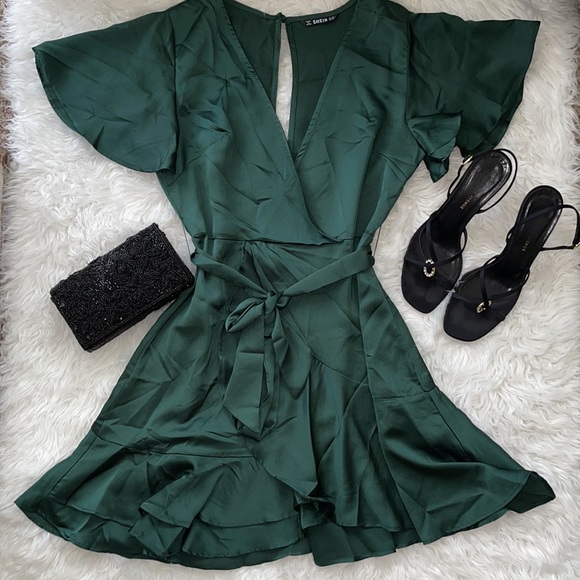 Satin Ruffle Dress - Picture 4 of 4